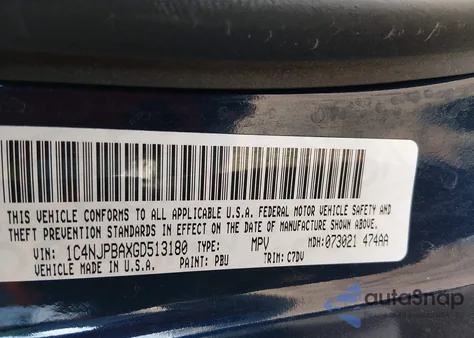 2016 Jeep Patriot Sport z USA, uszkodzony, nr VIN 1C4NJPBAXGD513180